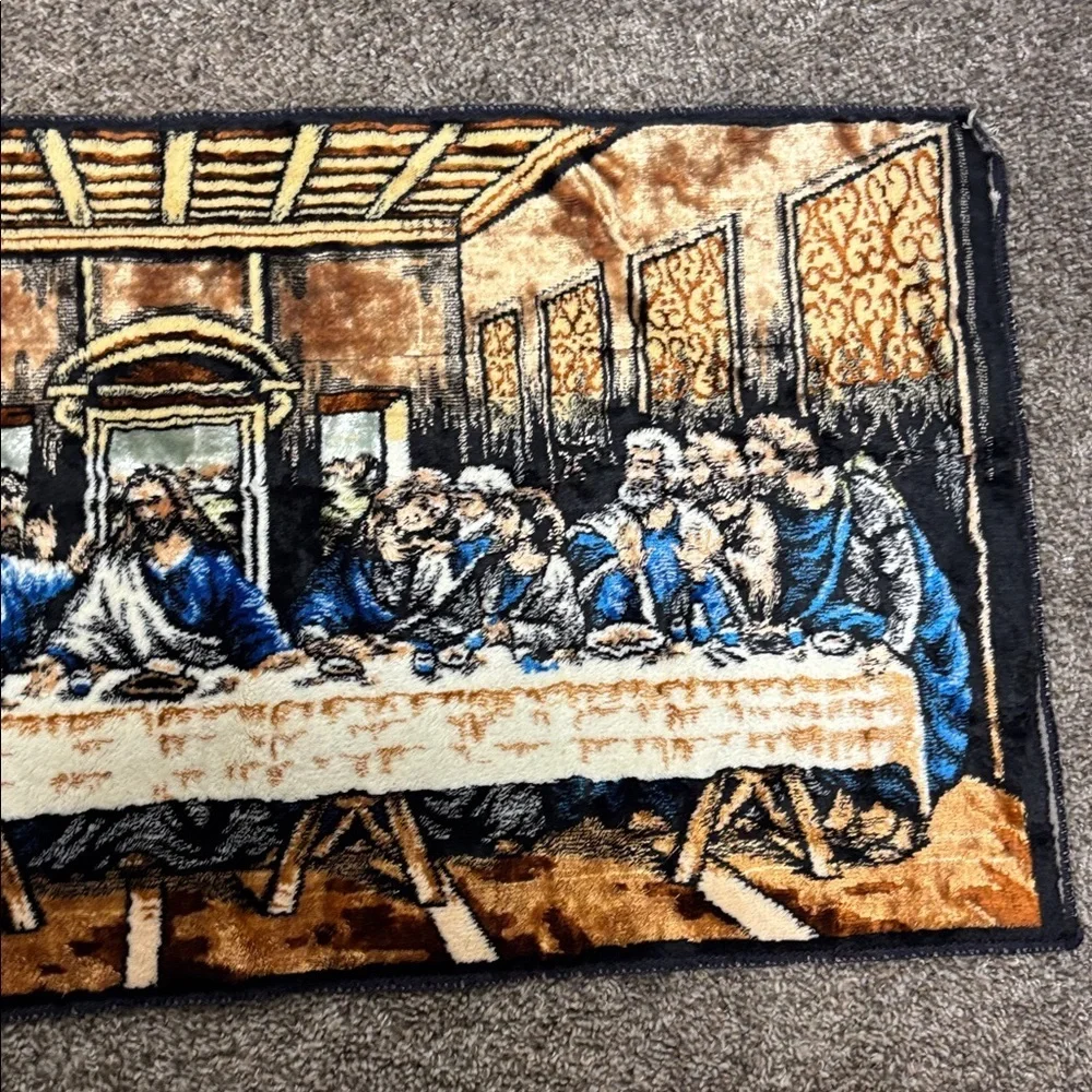 Vintage The Lord's Last Supper Tapestry Large Wall Art Made in Italy